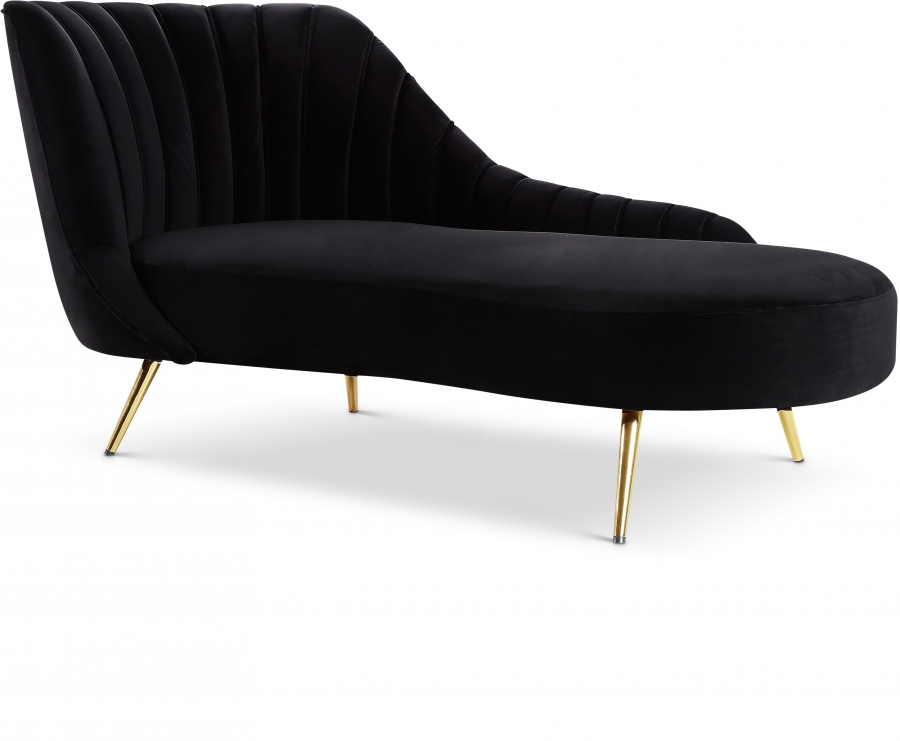 Black velvet on sale chaise lounge