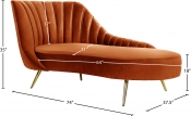 622Cognac-Chaise Dim